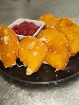 Queso de Arzúa frito con mermelada de pimiento SIN GLUTEN