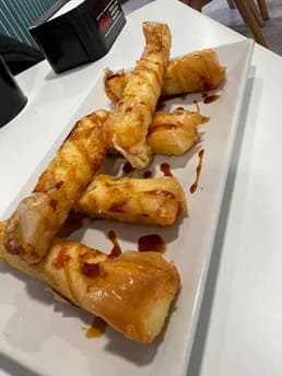 Queso frito con miel de Palma