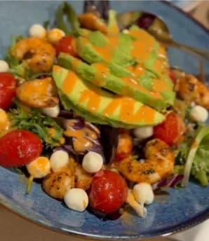 Ensalada templada de langostinos