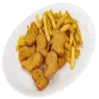 Plato Nuggets con patatas fritas