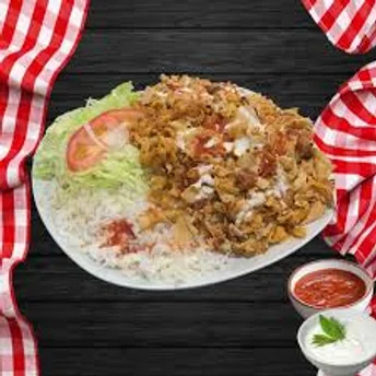 46- Kebab en Plato POLLO con ensalada y arroz