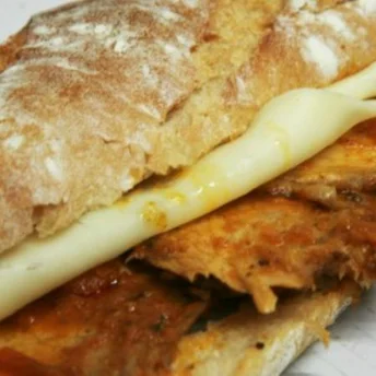 Bocata xamón asado con queixo